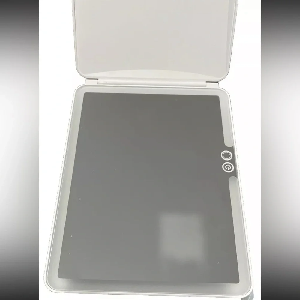Deweisn Folding Travel Mirror Lighted Makeup Mirror with LED Lighting